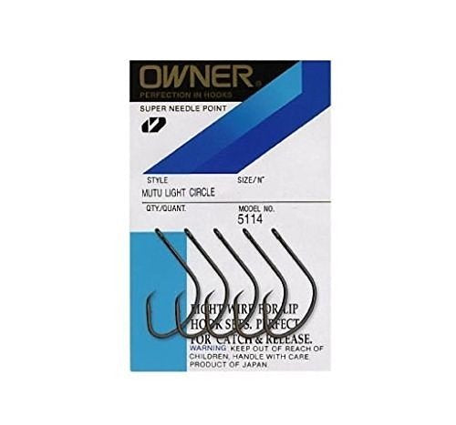 Owner Mutu Light Circle Hook 3-0 for precise, secure hooksetting in fresh or saltwater.