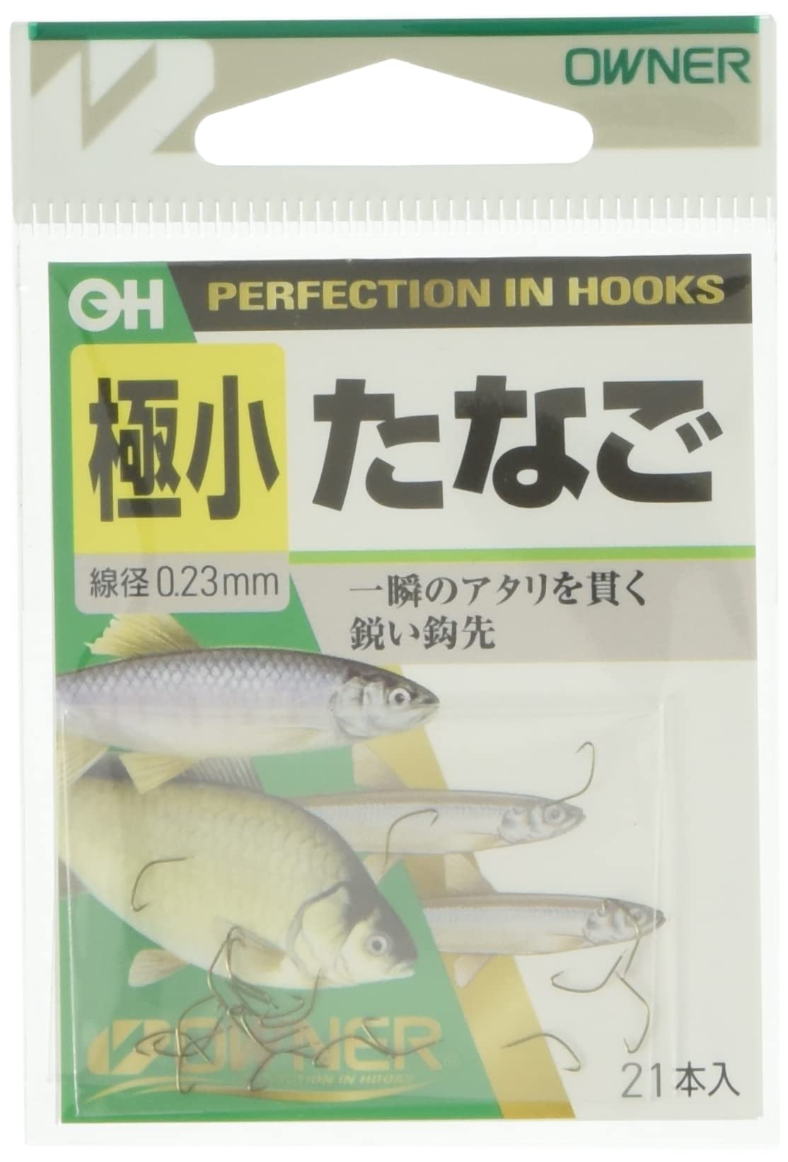 Owner rose-shaped shrimp hook showing 0.23 mm wire diameter for precise bait presentation.