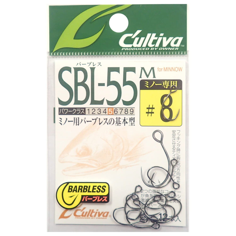 Owner SBL-55M Single 55 Barbell for Minnows — teardrop eye design close-up