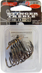 Owner Stinger-41 treble hooks front view for enhanced hooking reliability