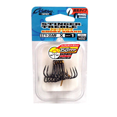 Owner STY-35MF triple hook set, short shank, reduces tangles and improves lure action