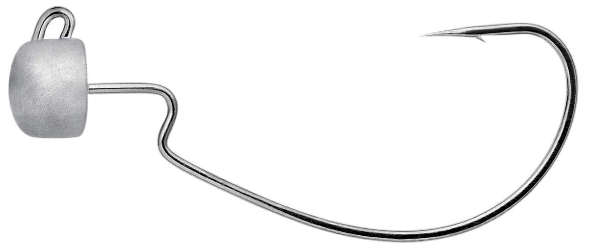 Owner Ultrahead Blockhead offset weedless jig head natural small for precise weedless casting