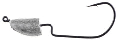 Owner Ultrahead bullet jighead in black 1/8 oz; ideal for Slider Rig and Texas Rig setups.