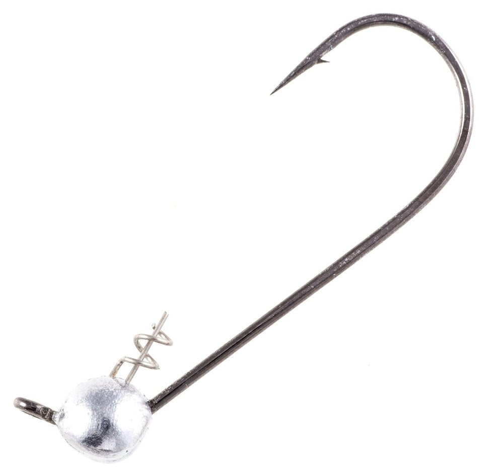 Owner Ultrahead Shaky Head Jig Hook in black chrome for precise finesse rigging.