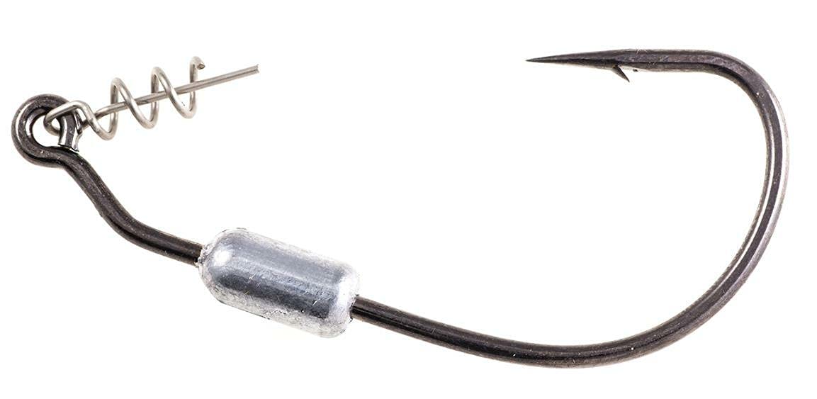 Owner Weighted TwistLock Hooks on a lure show secure placement and reduced plastic damage