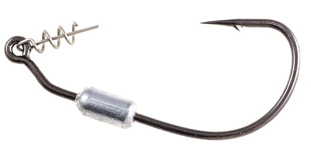 Owner Weighted TwistLock Hooks on a lure show secure placement and reduced plastic damage