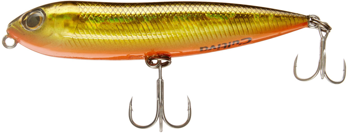 Owner Zip'n Ziggy Gold Shad bait on the surface, highlighting top-water appeal for bass