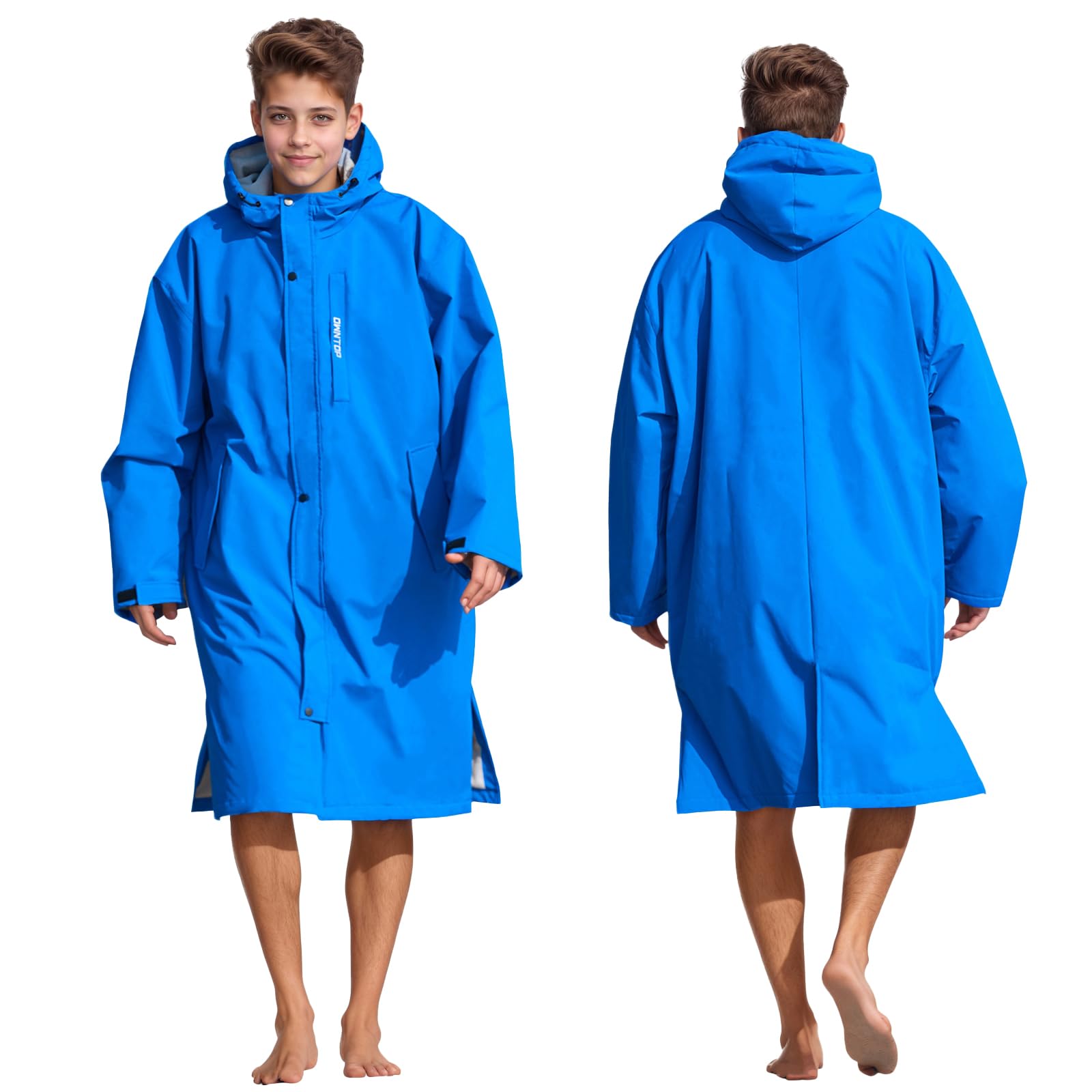 Owntop Swim Parka windproof fabric showcases weather-ready performance at the beach.