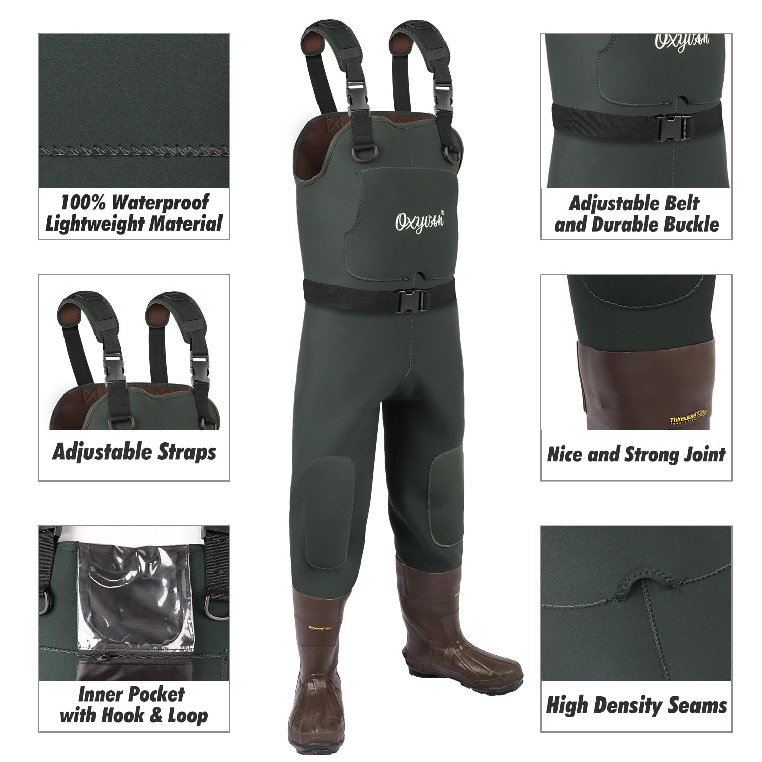 OXYVAN neoprene close-up shows 4-5mm insulation for warmth on cold days