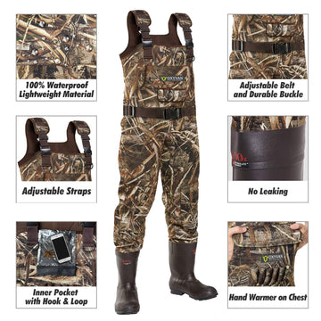 OXYVAN waders boots with 600G Thinsulate insulation provide warmth on cold mornings.
