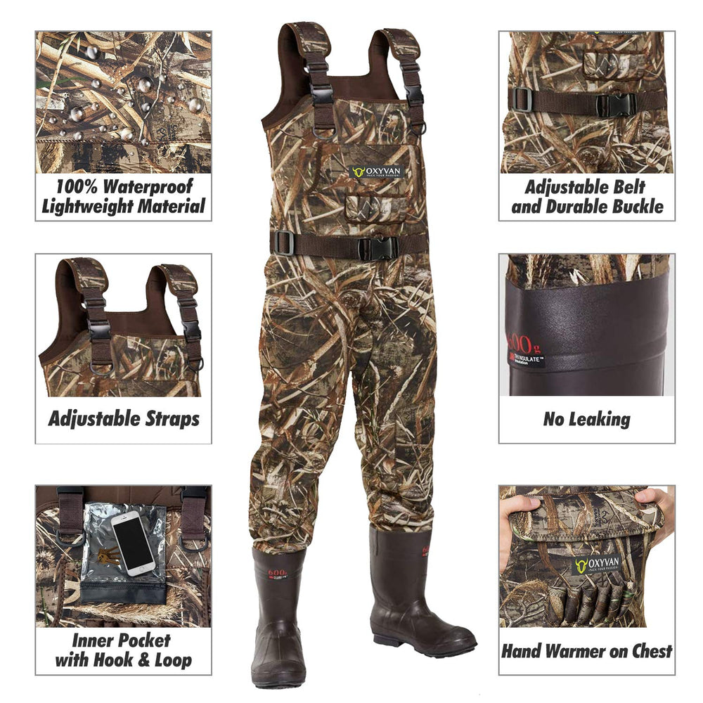 OXYVAN waders boots with 600G Thinsulate insulation provide warmth on cold mornings.