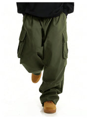 OYOANGLE hiking pants green with elastic waistband for flexible movement outdoors