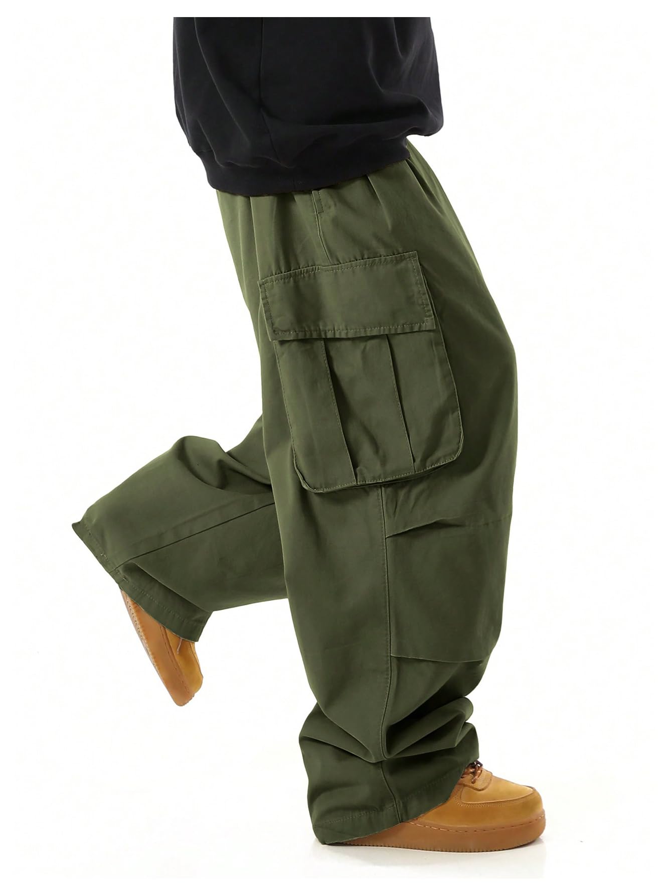 OYOANGLE streetwear pants green - urban look with relaxed fit for versatile wear