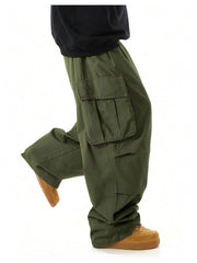 OYOANGLE streetwear pants green - urban look with relaxed fit for versatile wear