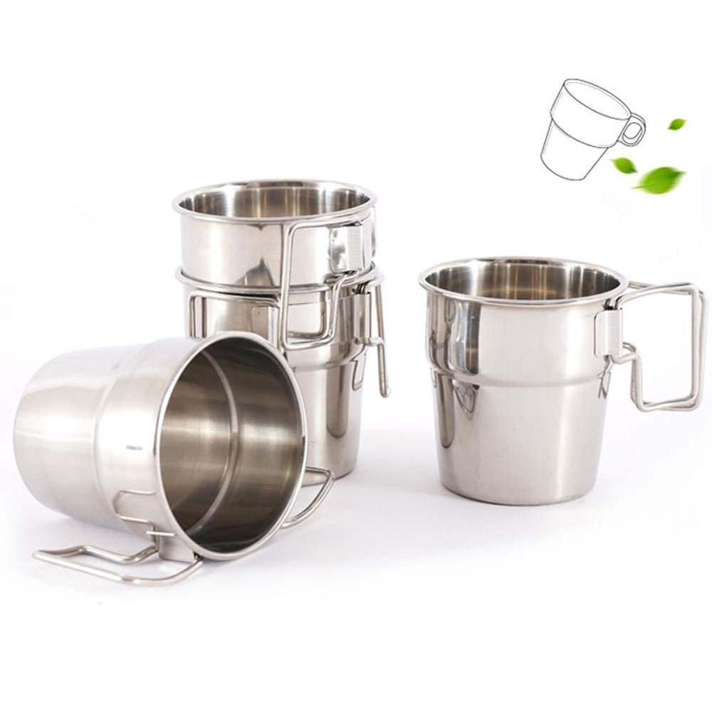 Oyria Doherty camping cups in use during an outdoor hike.