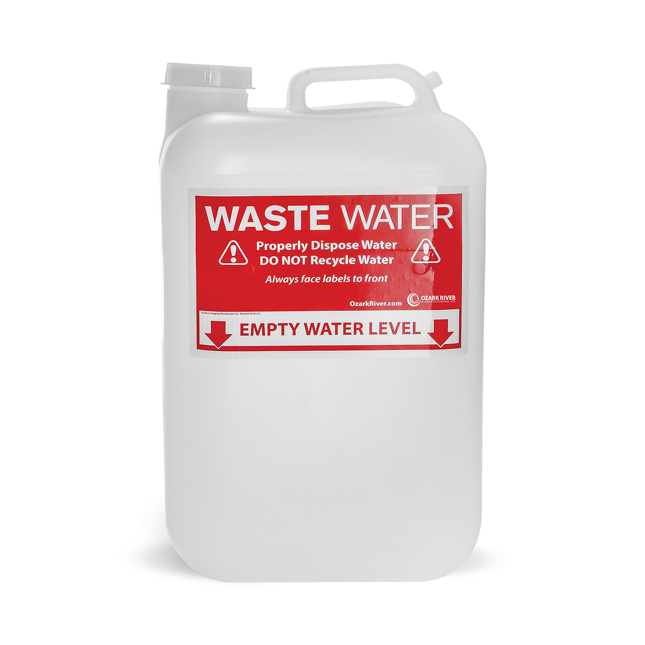 Ozark River portable sink 6-gallon waste water tank with label and cap for easy disposal