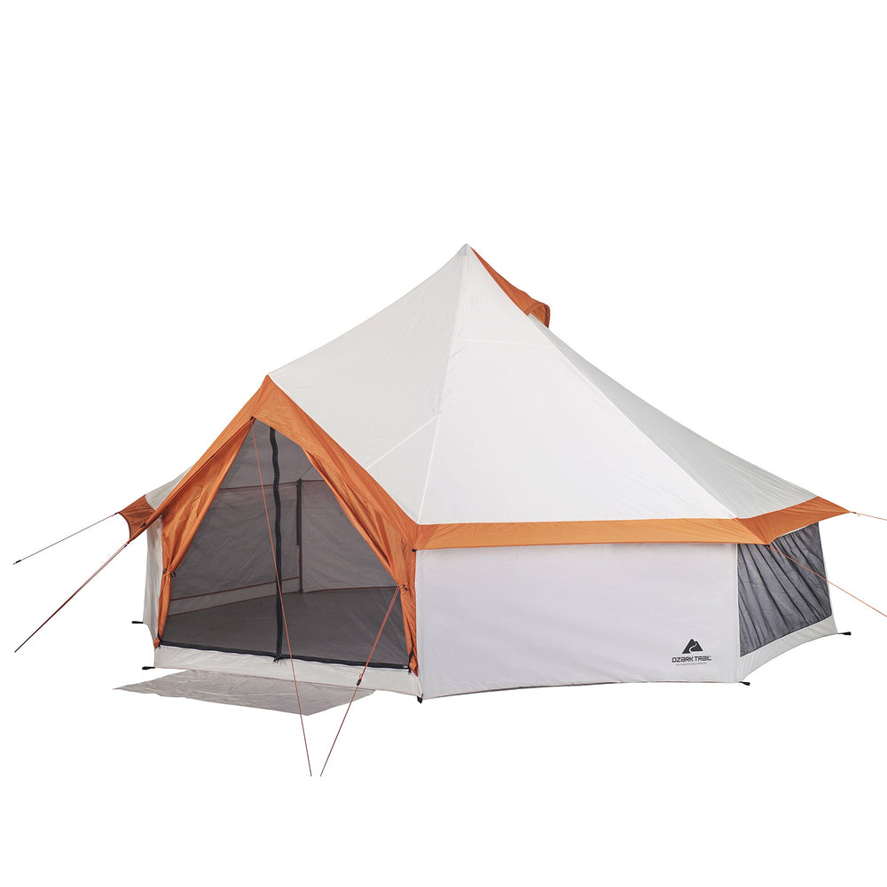 Ozark Trail 8-person yurt tent exterior front view for family camping