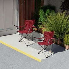 Ozark Trail folding chair red carrying bag included, easy transport.