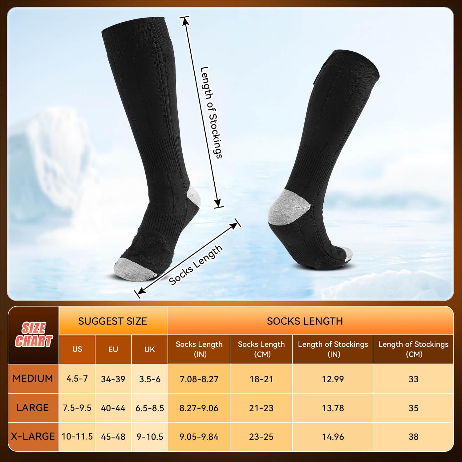 OZERO heated socks ideal for cozy bedtime warmth