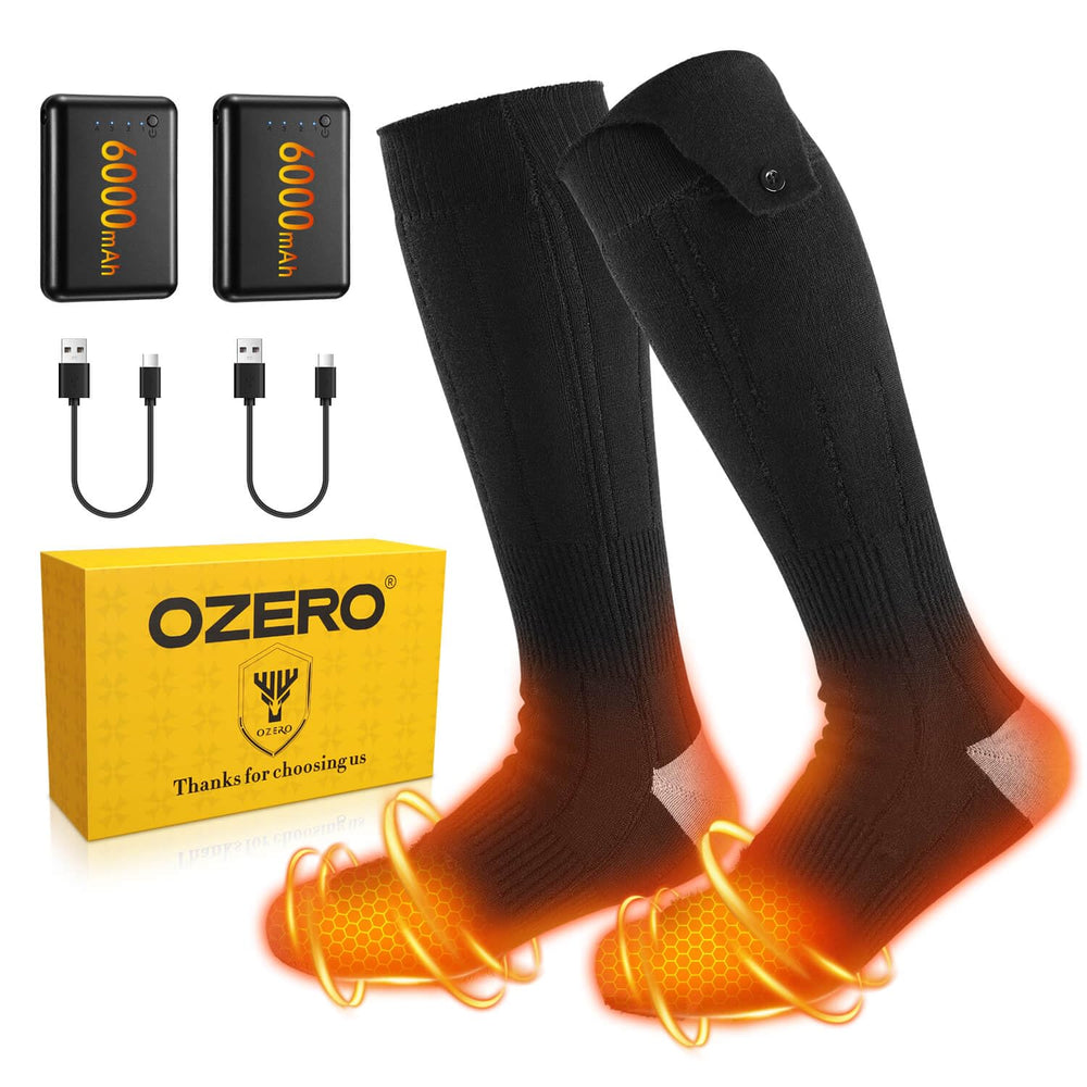 OZERO heated socks with soft interior for all day warmth and plush comfort