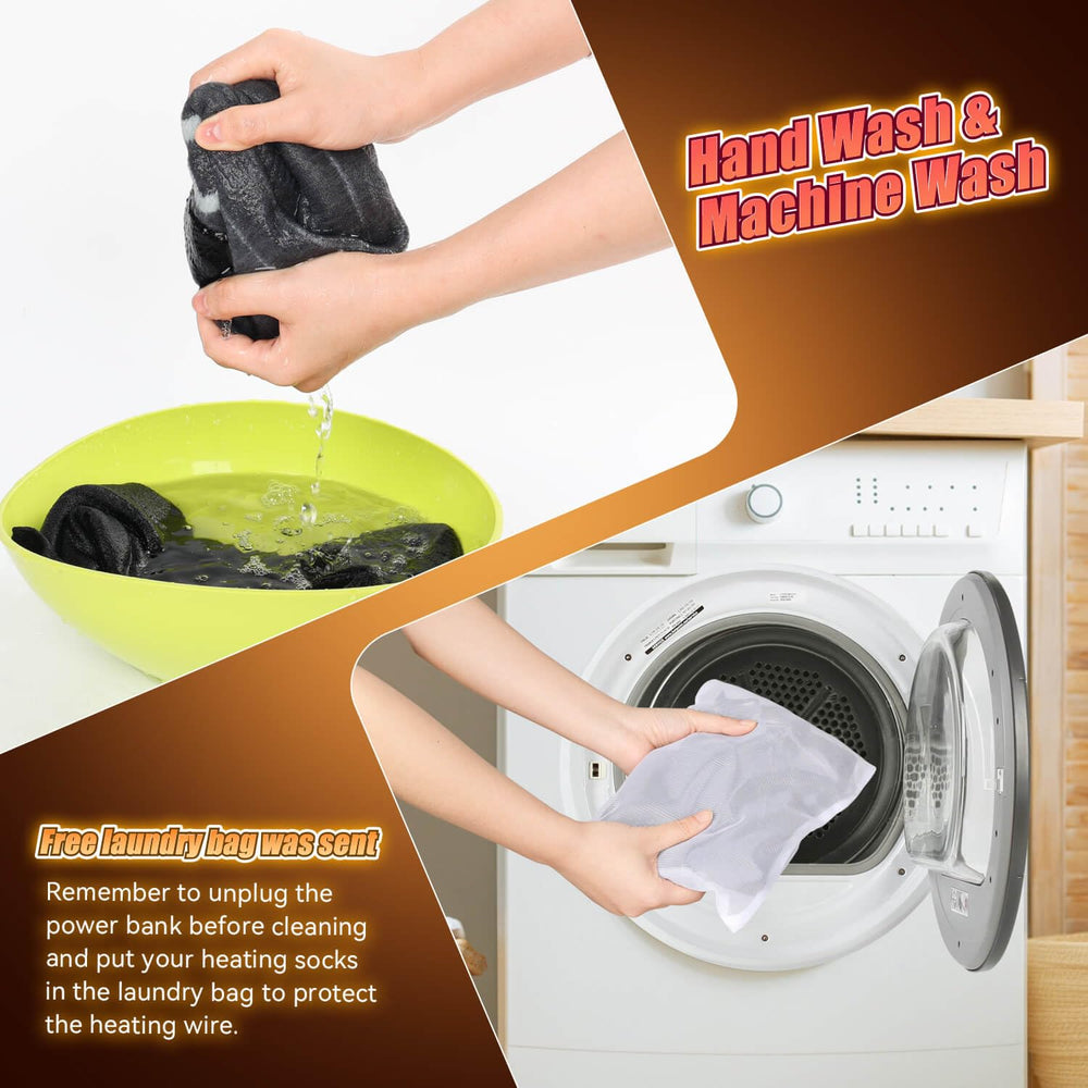 OZERO heated socks are machine washable after battery removal