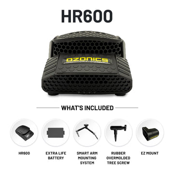 Ozonics HR-600 XL battery on-board charger supports long hunting sessions.