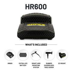 Ozonics HR-600 XL battery on-board charger supports long hunting sessions.