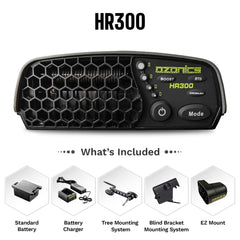 Ozonics HR300 boost mode activation for field-ready odor reduction.