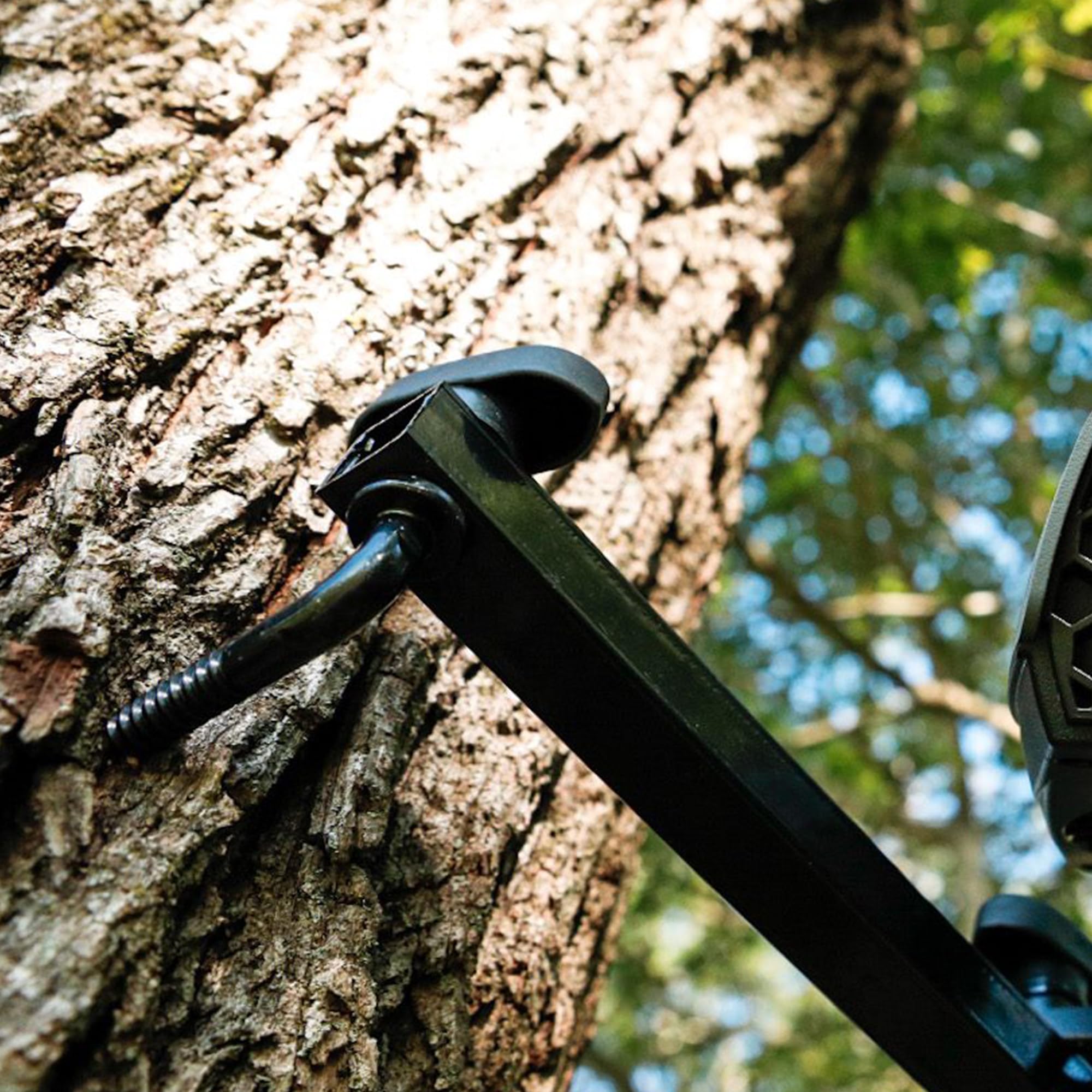 Ozonics SG-MDSP HR500 compatibility demonstrated with reliable mounting on tough bark.