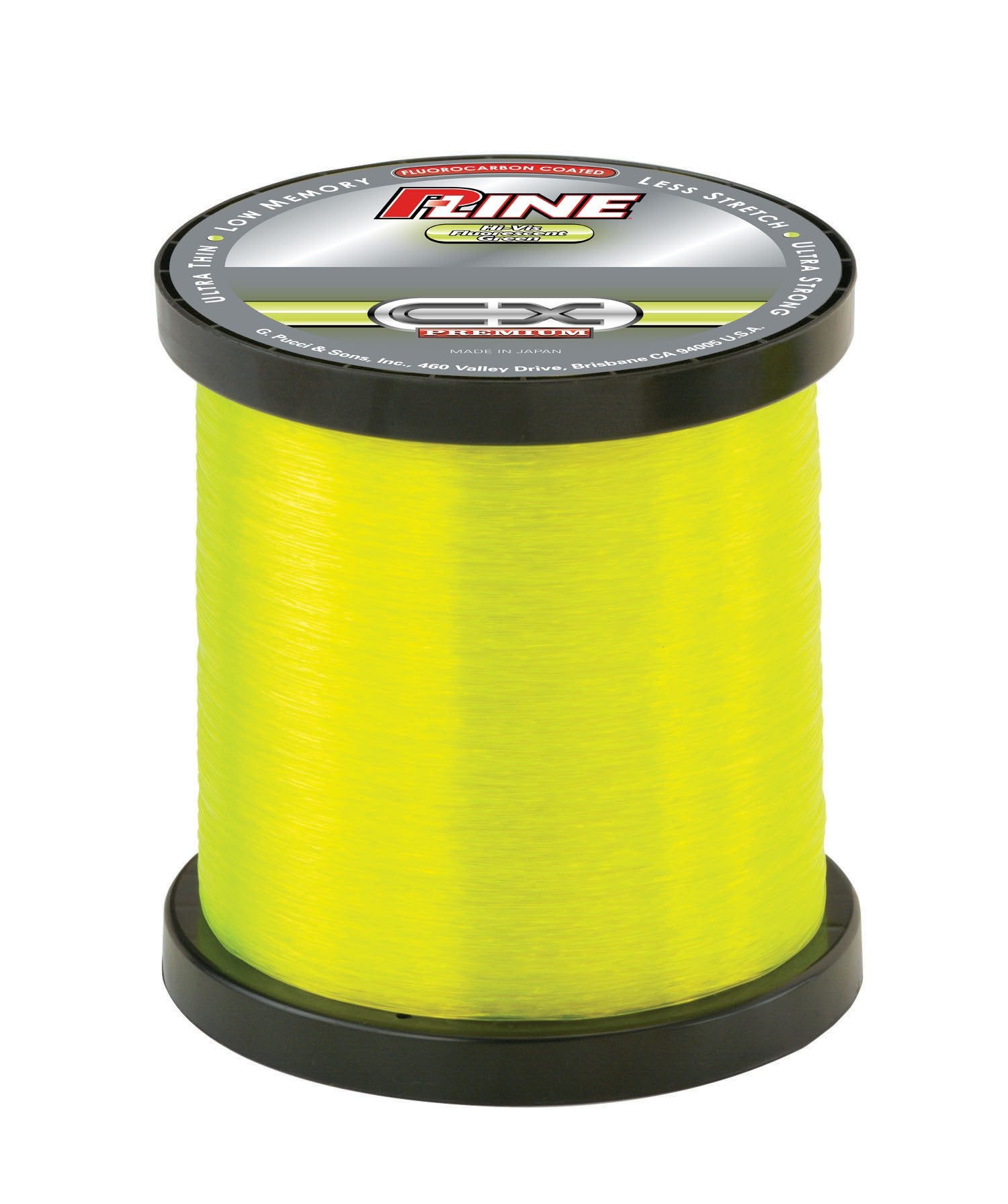 P-Line CX fluorescent green bulk spool offers low memory and enhanced sensitivity for longer casts