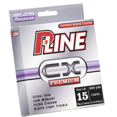P-Line CX Premium fluorocarbon coated line on spool for long casts and sensitive strikes.