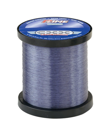 P-Line CXX-Xtra Strong spool in Smoke Blue for rugged fishing situations with abrasion resistance.