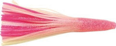 P-Line Double Squid Skirt 6-inch pink glitter glow adds lifelike motion for halibut and trolling rigs