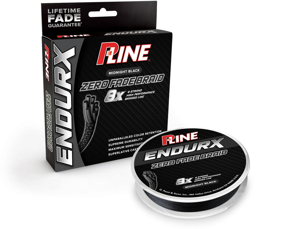 P-Line EndurX No Fade Braid in midnight black for long-lasting color preservation and smooth casting.