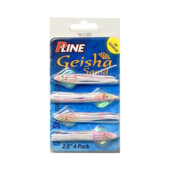 P-Line Geisha Squid 4-Pack features UV-enhanced scales that boost trolling attraction.