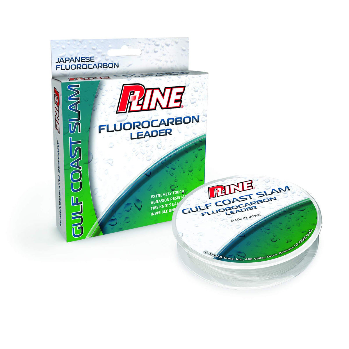 P-Line Gulf Coast Fluorocarbon 50 lb spool for heavy cover and deep-water presentations.