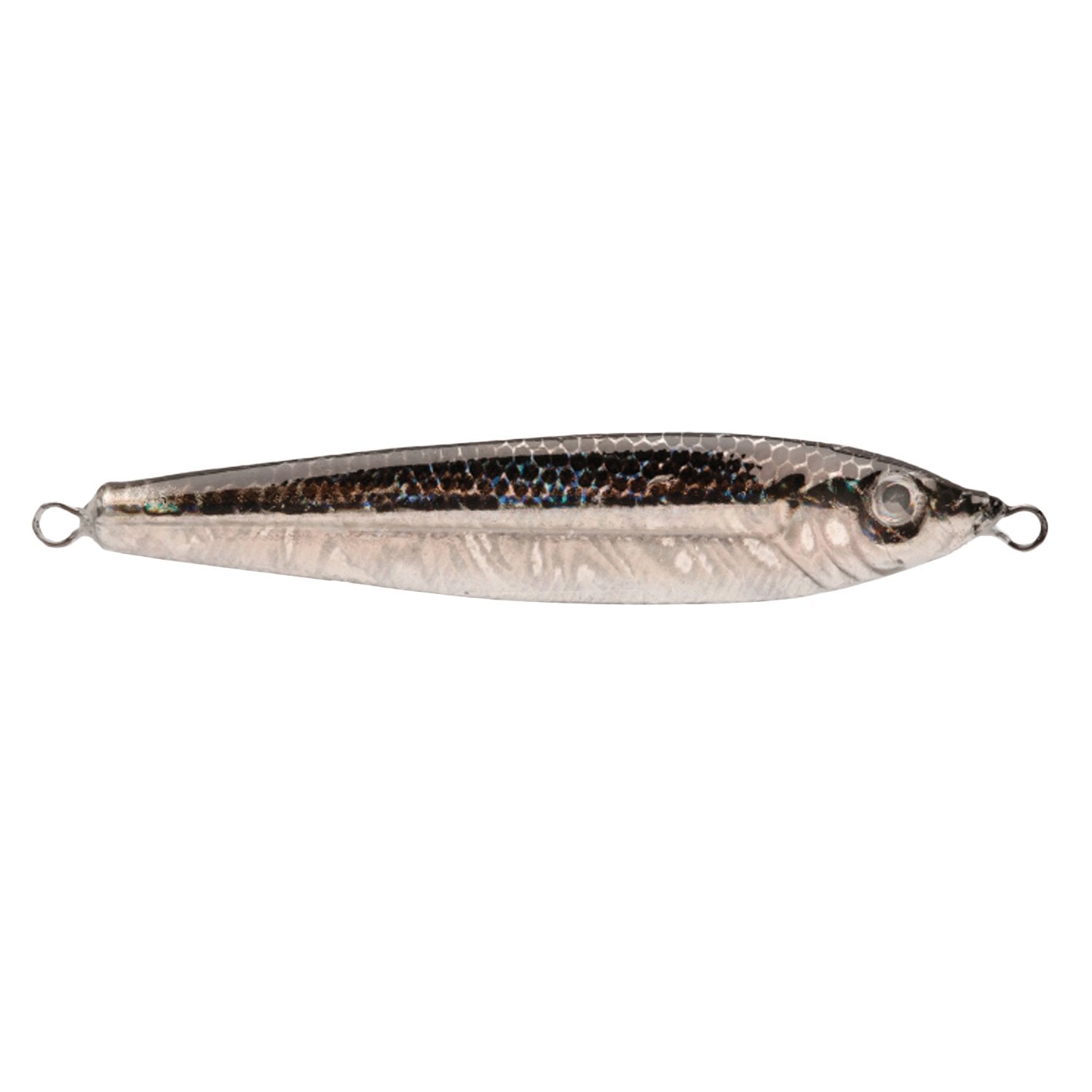 P-Line Laser Minnow 3-Ounce black-silver finish attracts bass and trout