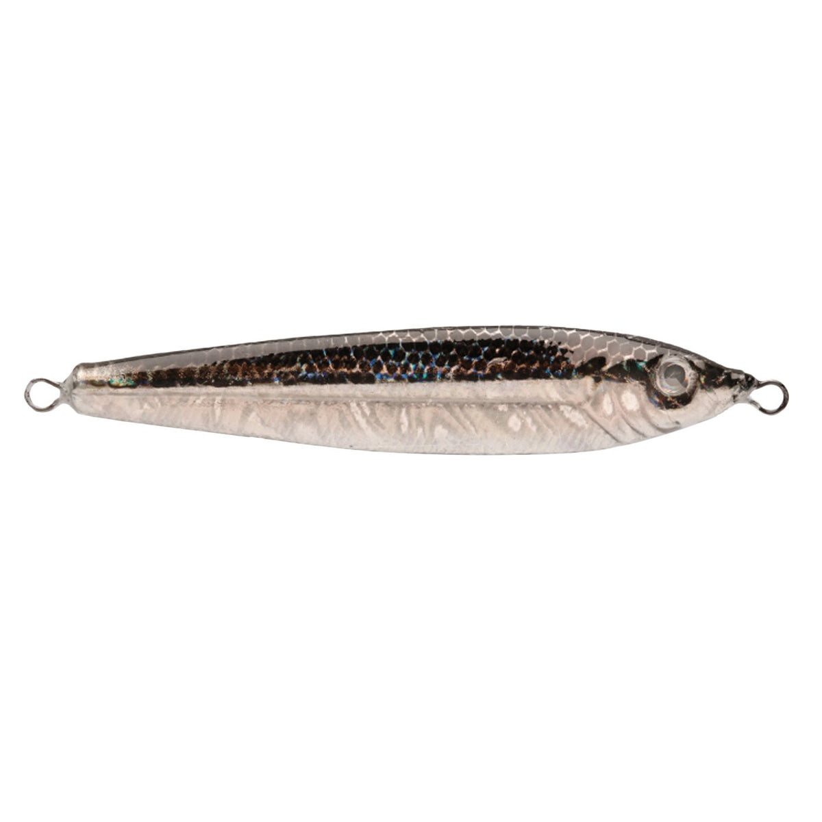 P-Line Laser Minnow 3-Ounce black-silver finish attracts bass and trout
