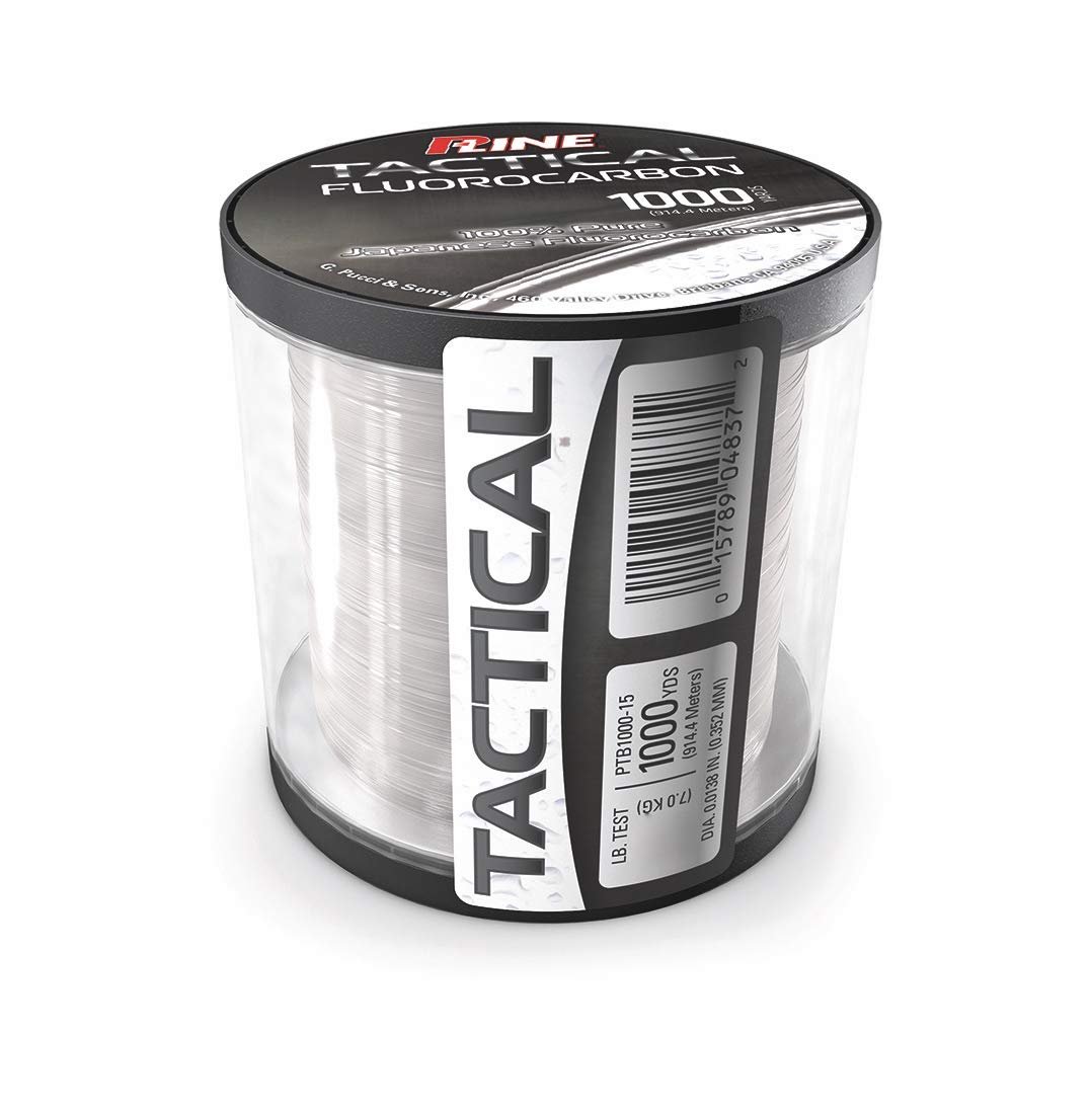 P-Line PTB1000-10 tactical fluorocarbon spool optimized for long casts and water invisibility.