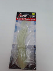 P-Line PTTS70-314 Twin Tail Squid 7 inch in Natural Glow Glitter boosts visibility