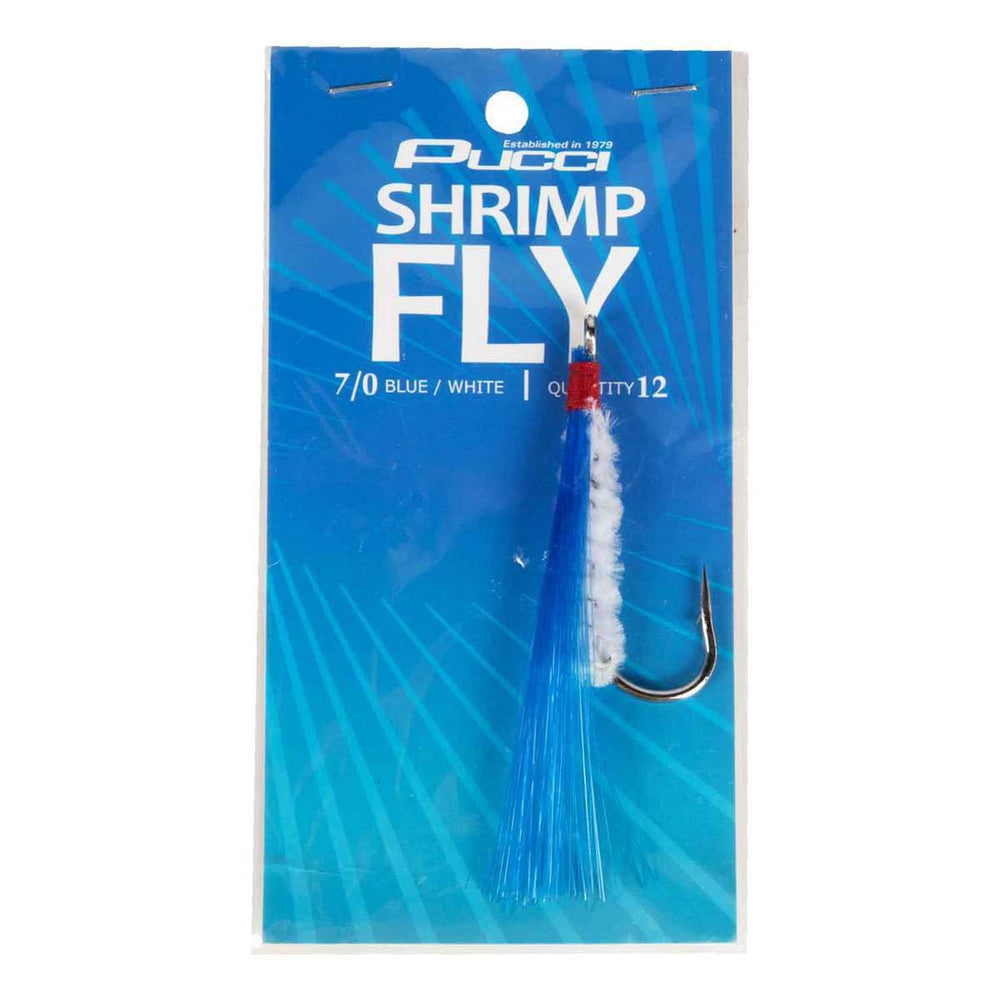 Pucci SF70-12 blue/white shrimp fly on 60lb leader for tough conditions