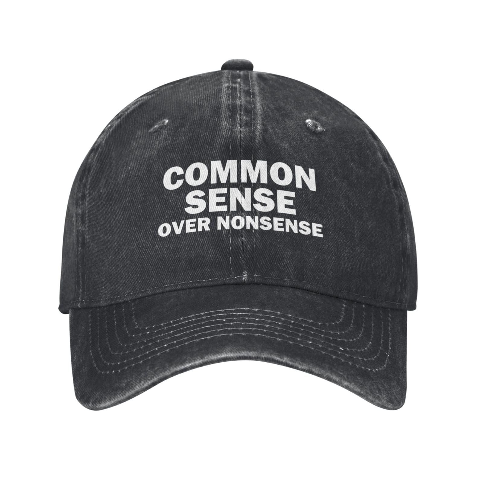 Pabeorsn Common Sense Over Nonsense Hat front view for daily casual styling