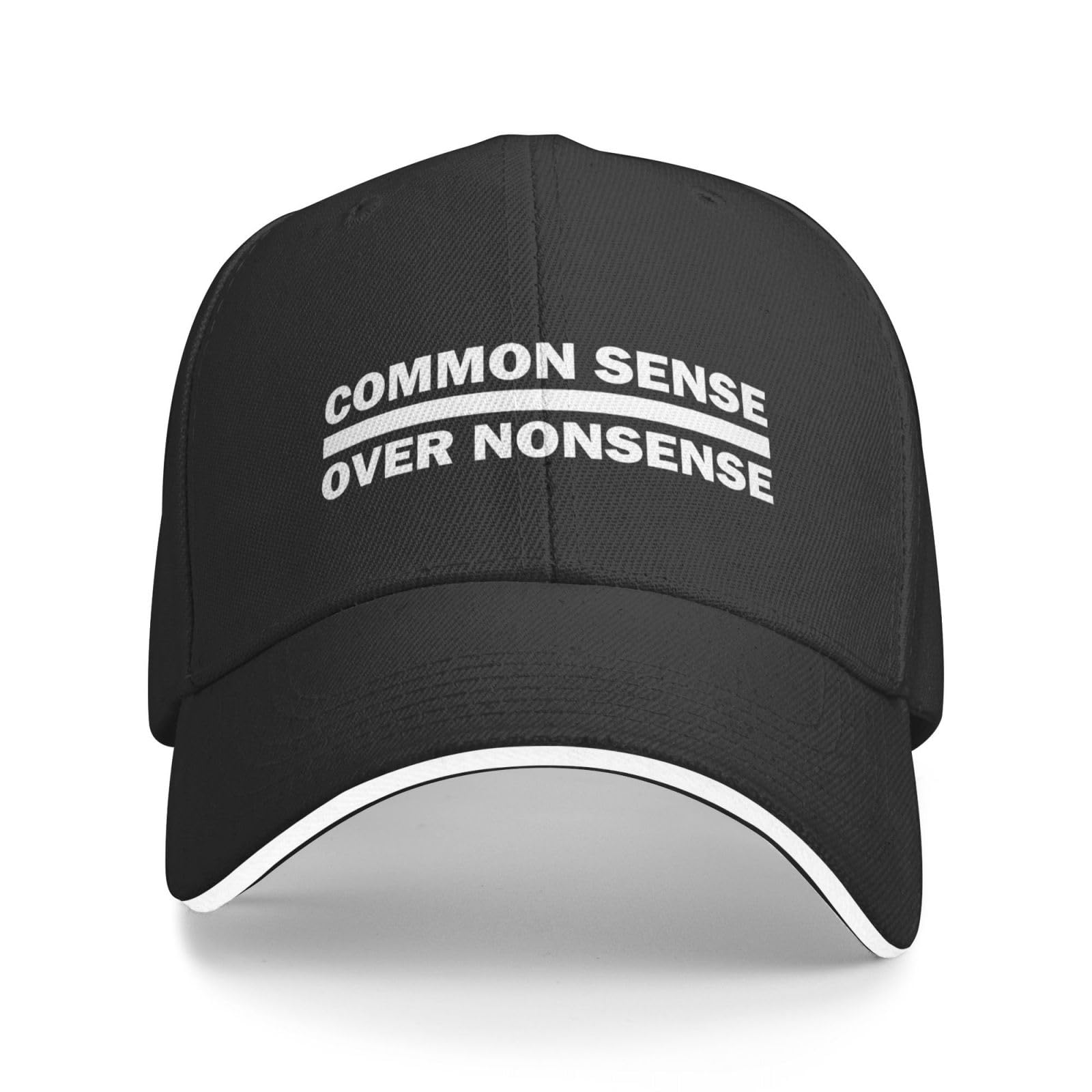 Pabeorsn Common Sense Over Nonsense hat, front view, versatile daily wear for men and women.