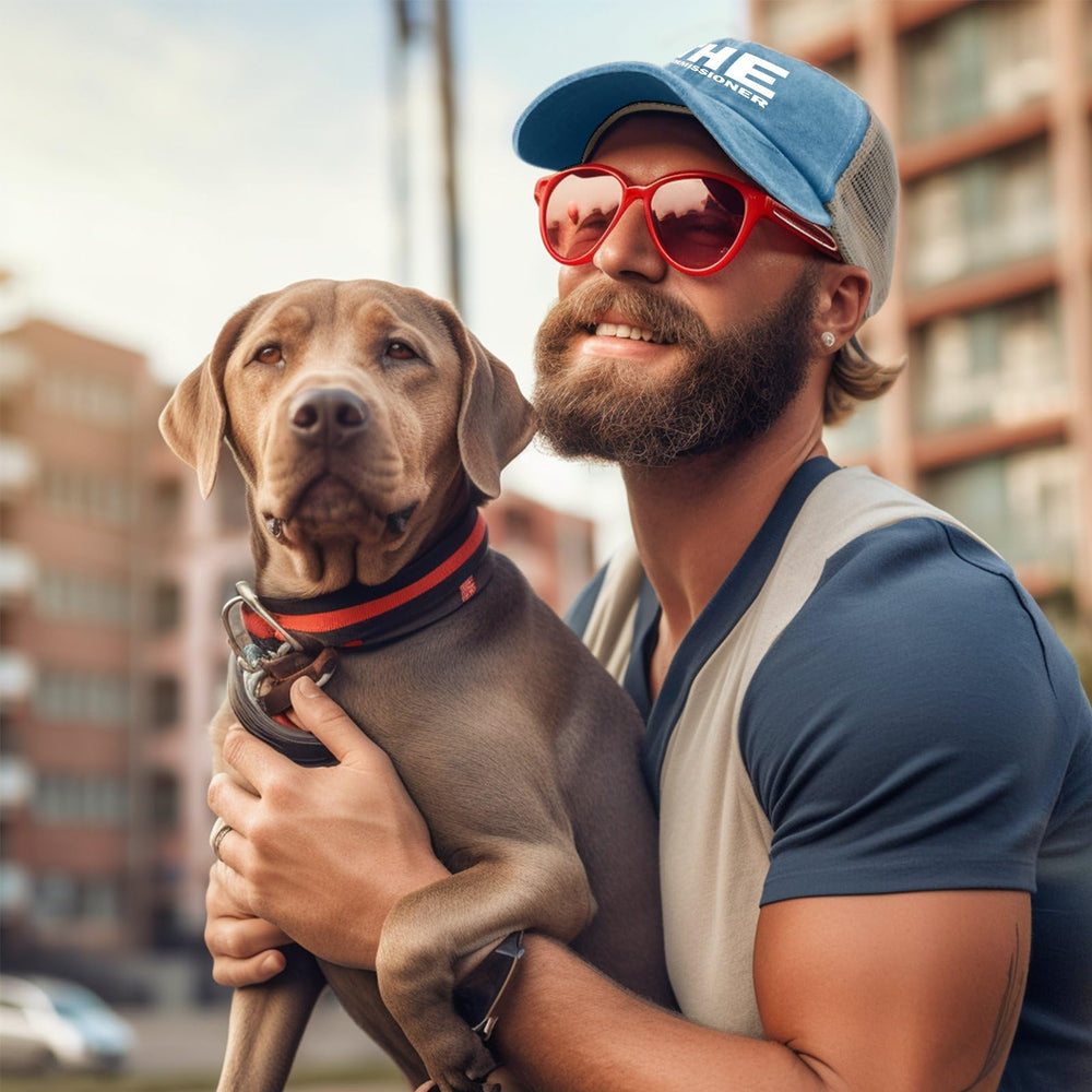 pabeorsn The Commissioner Trucker Hat retro design adds playful style.