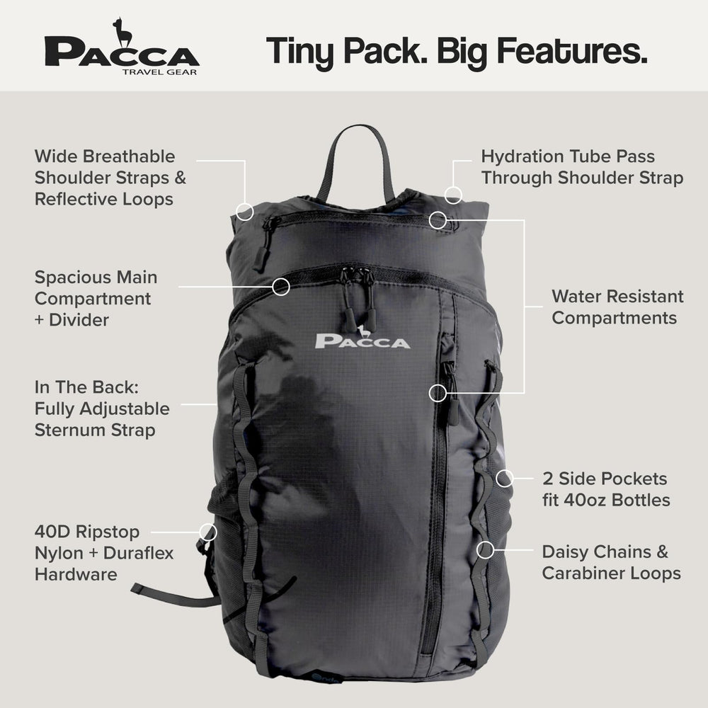 Pacca Onda ripstop nylon with DWR coating protects gear in misty conditions.