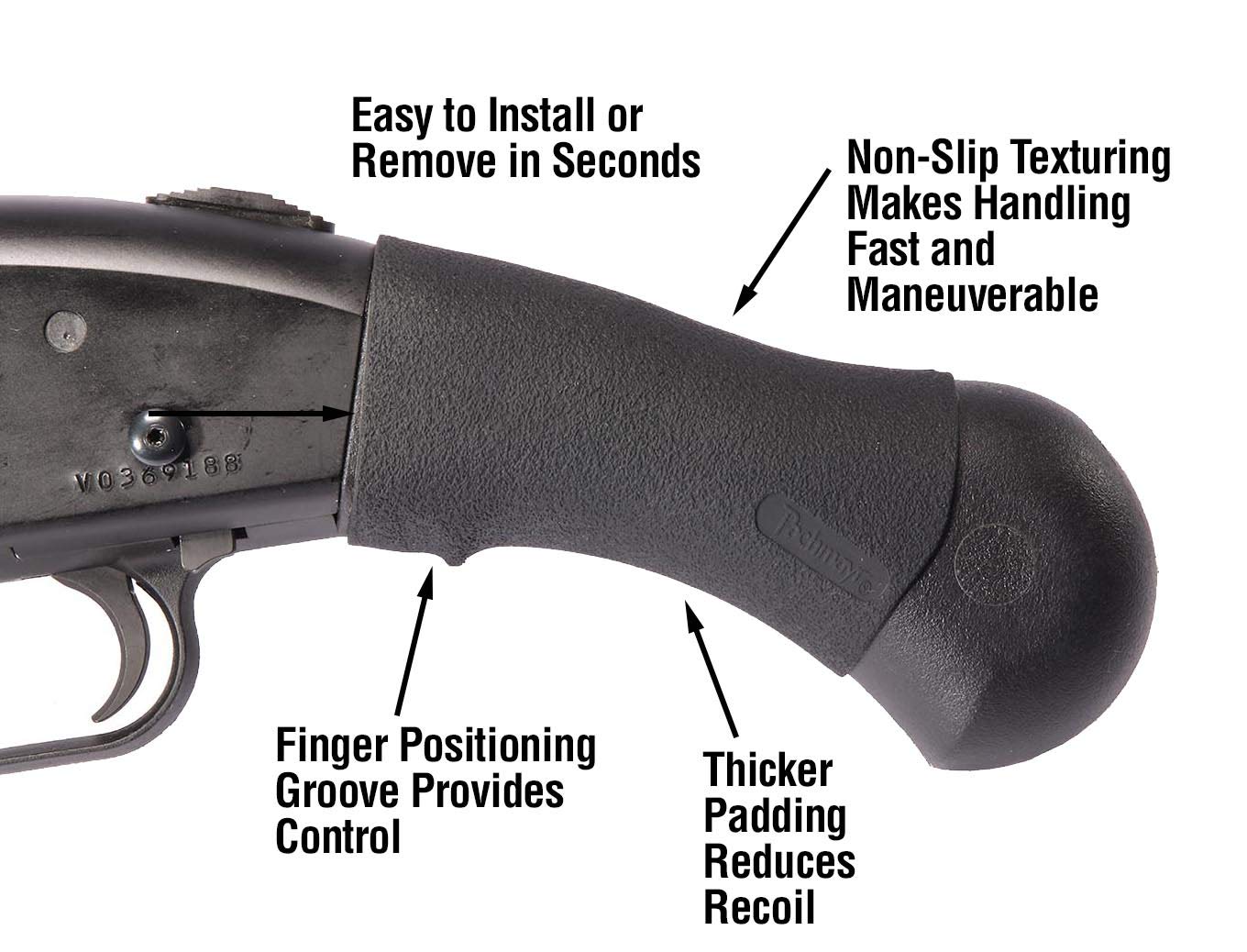 Thick padded palm area of Pachmayr Tactical Grip Glove