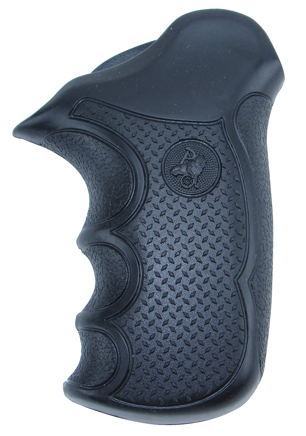Close-up of Diamond texture and finger grooves on Pachmayr grip