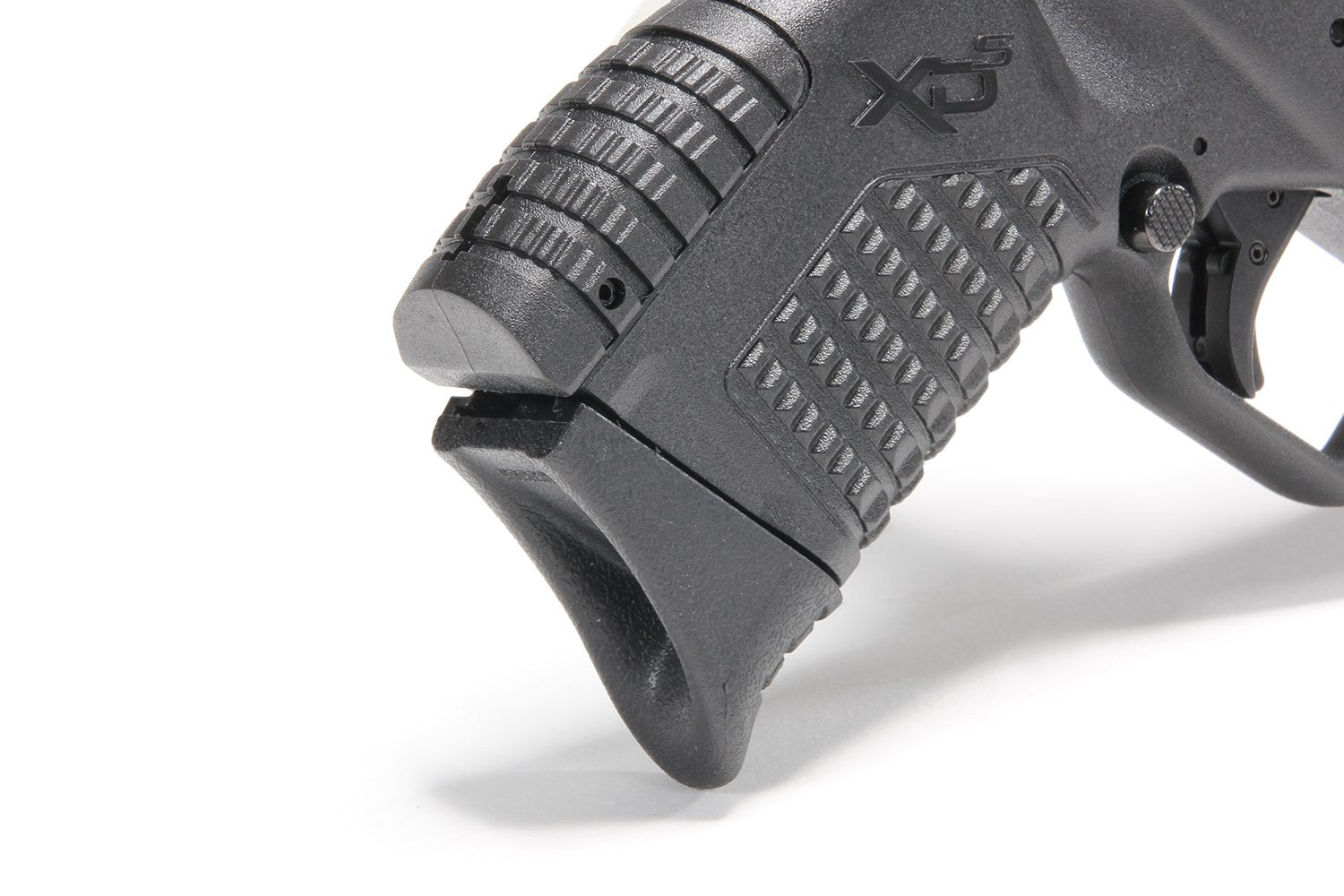 Pachmayr Springfield XD-S grip extender profile shows secure grip surface.