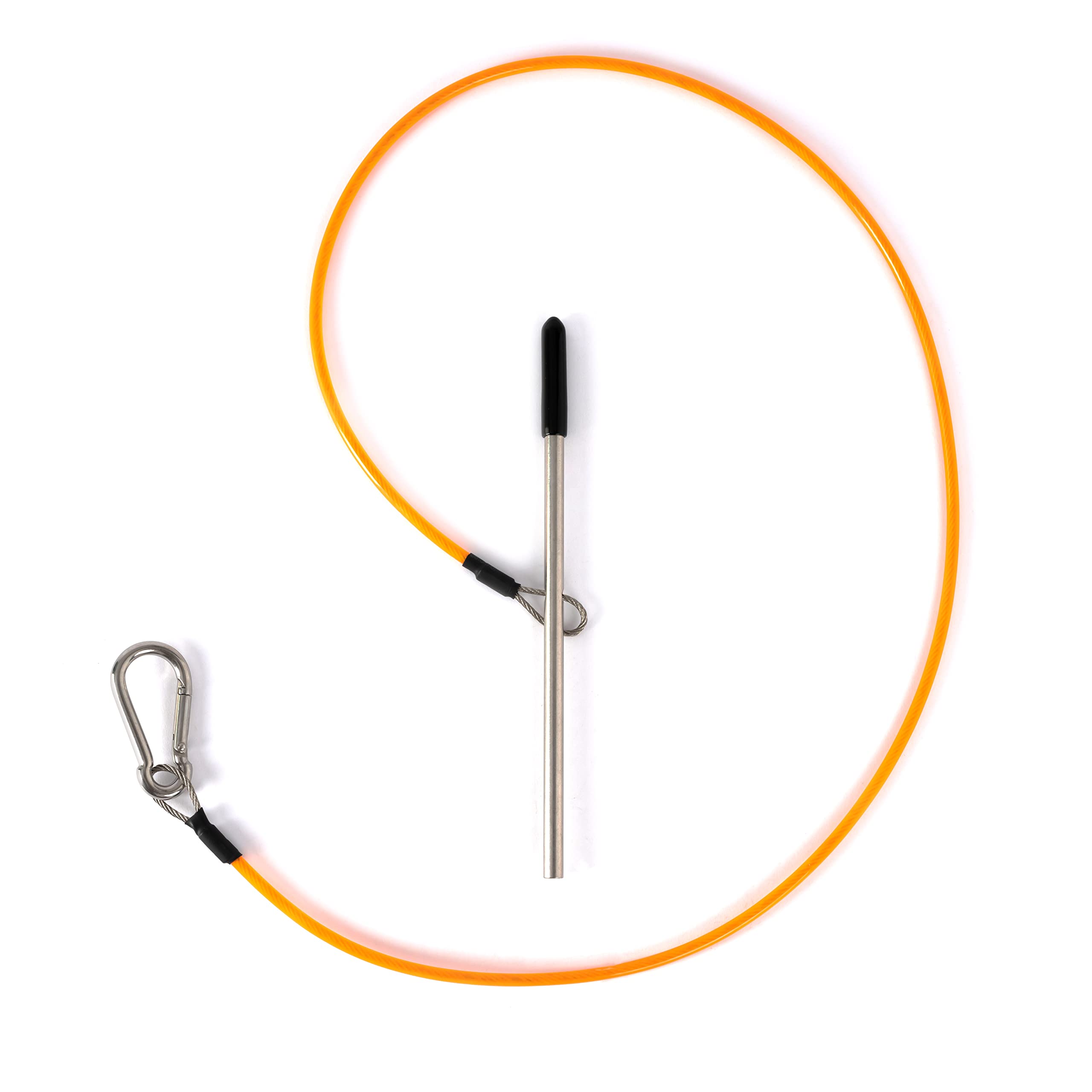 Close-up of marine-grade stainless steel cable on stringer