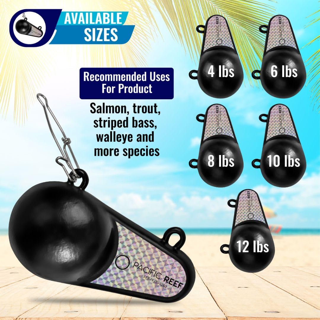 PacificReef Downrigger Weight Oval cast iron reduces environmental lead use